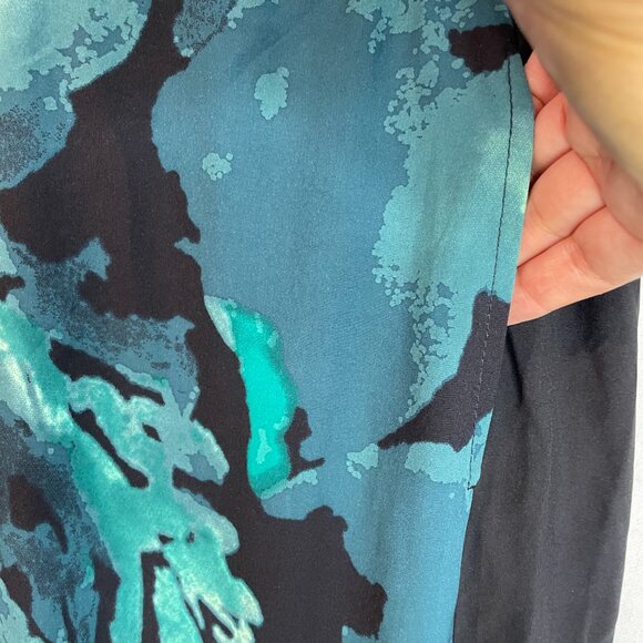 Fabletics Annalies Green Floral Wide Leg Silk Touch Pants Size XS - Picture 9 of 16